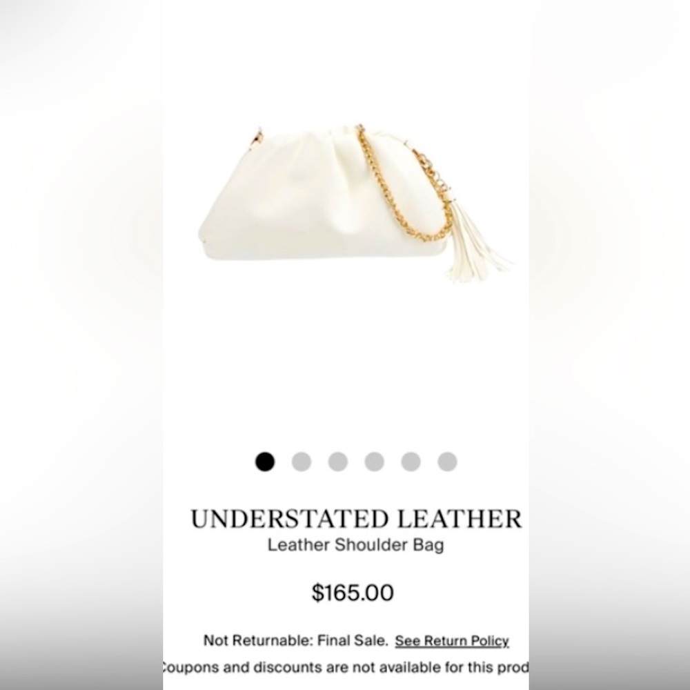 Vegan white leather bag with chain